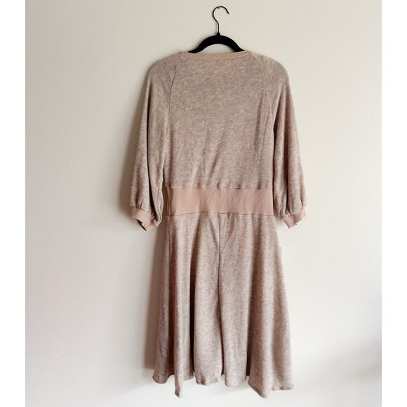 Joyfolie Mia Joy Tan Brown Banded Waist Lined Sweater Dress - XL - Picture 7 of 8